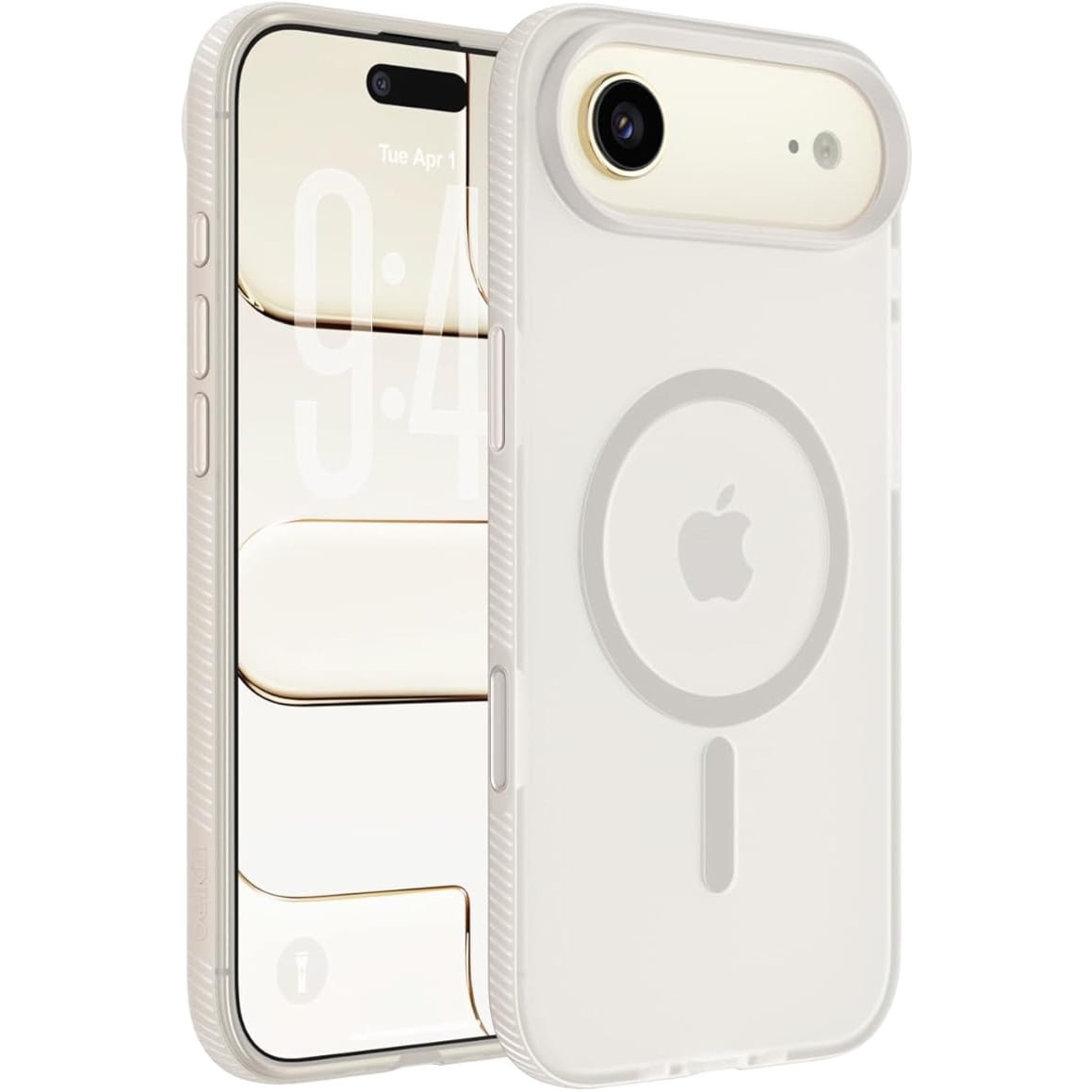 Etui Belkin SheerForce Grip (CC) do MagSafe do iPhone Air, beżowe