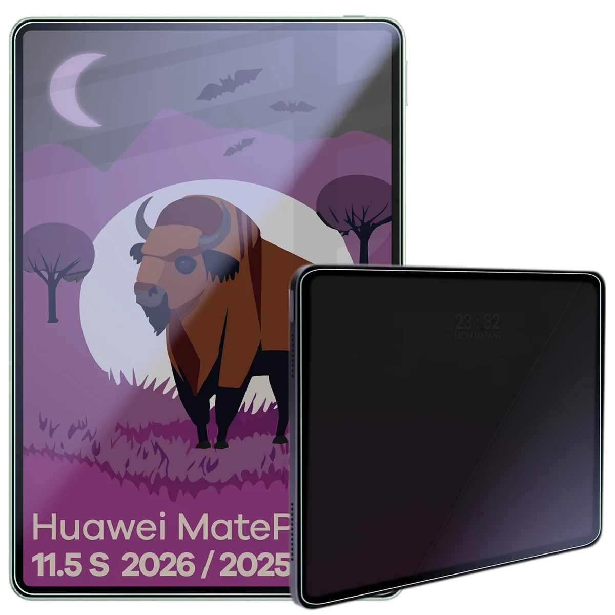 Prywatyzujące szkło hybrydowe Bizon Tab Hybrid Shadow do Huawei MatePad 11.5 S 2026 / MatePad 11.5 S, matowe