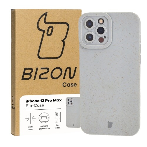 Image of Ekologiczne etui Bizon Bio-Case do iPhone 12 Pro Max, szare