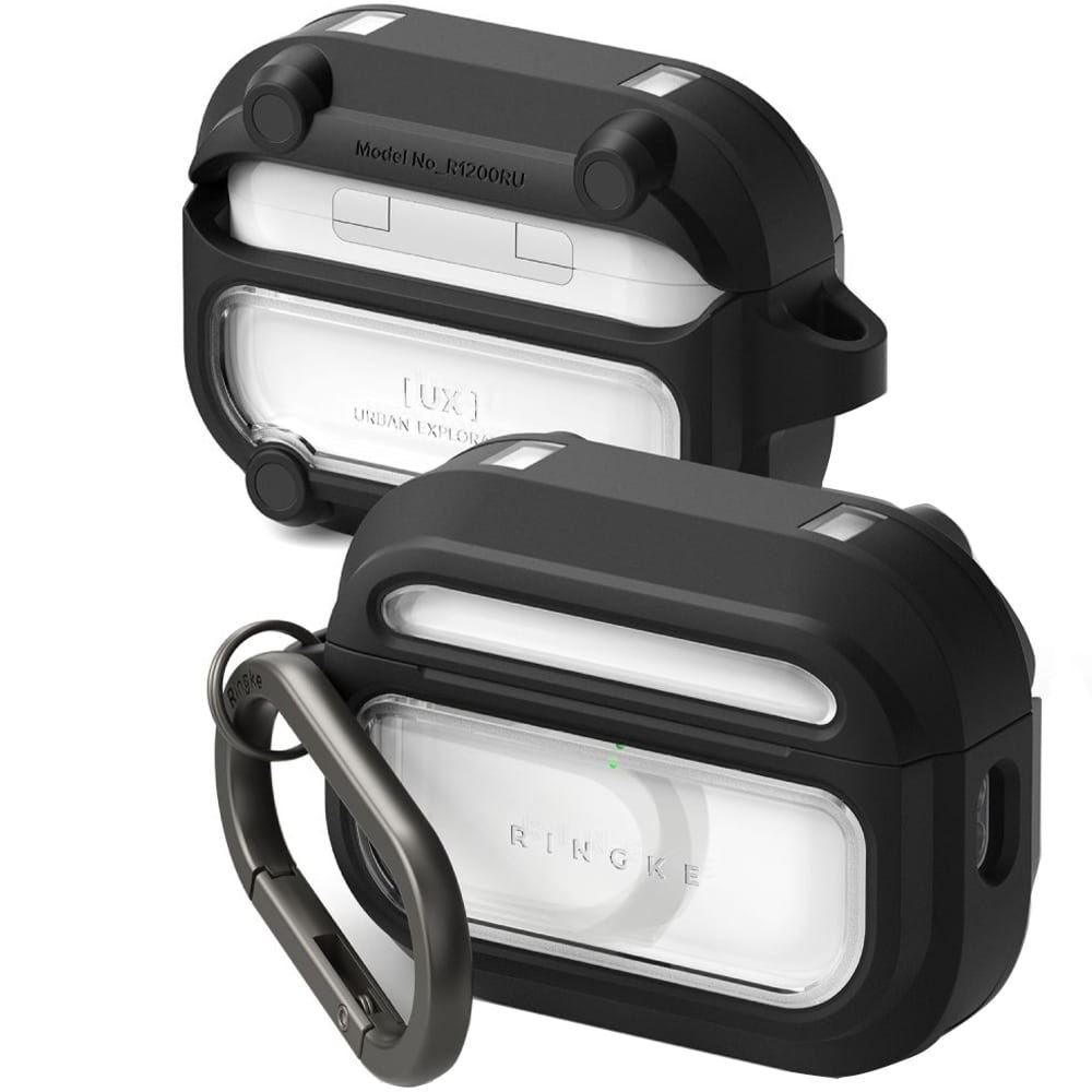 OUTLET: Etui    Ringke UX Magnetic do AirPods Pro 3, do MagSafe, czarno-przezroczyste