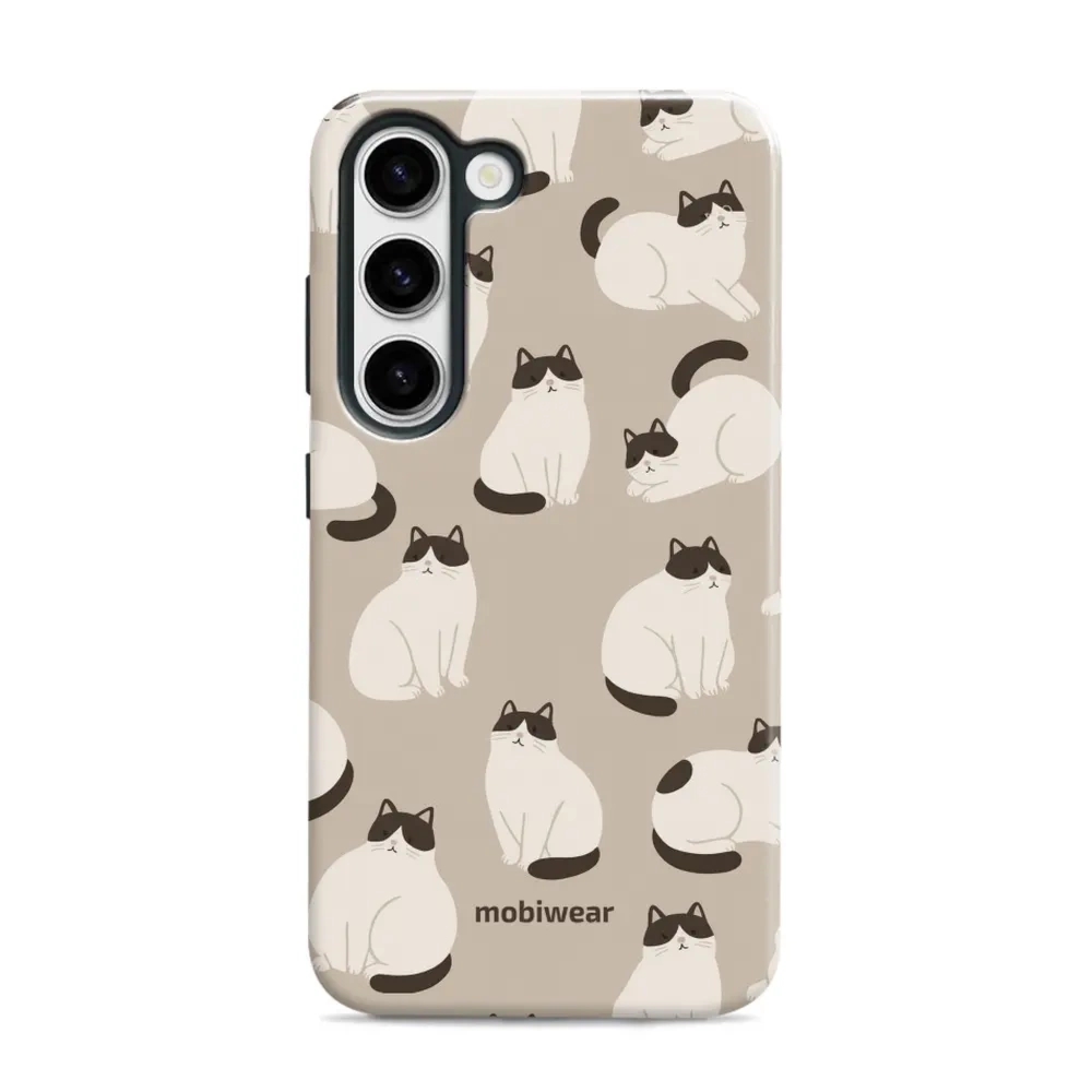 Etui ochronne do Galaxy S23, Mobiwear Elite Pro, kawa miau