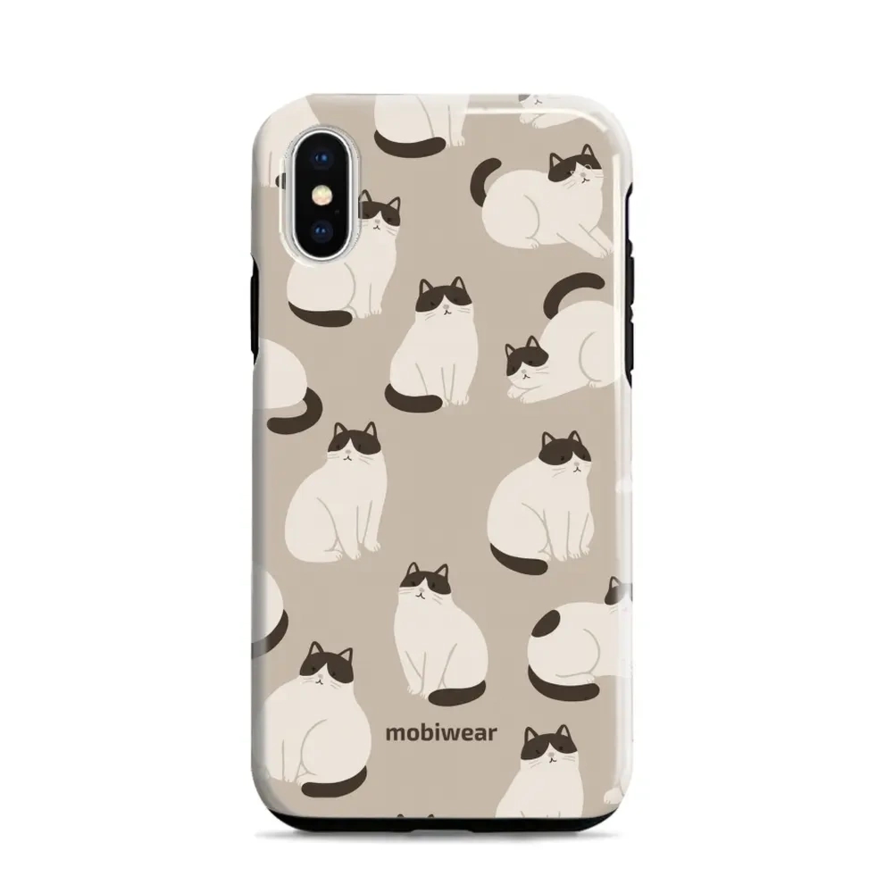 Etui ochronne do iPhone X, Mobiwear Elite Pro, kawa miau
