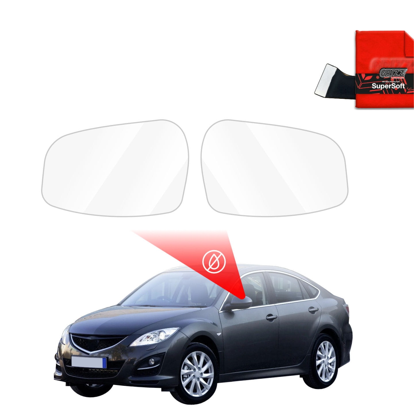 Folia przeciwdeszczowa Grizz Protector na lusterka do Mazda 6 2 Sedan 4D (2010-2013)