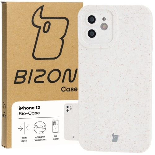 Image of Ekologiczne etui Bizon Bio-Case do iPhone 12, ecru