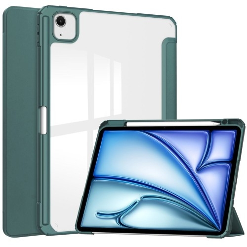 Image of Etui Bizon Case Tab Clear Matt do iPad Air 13" 2024, ciemnozielone