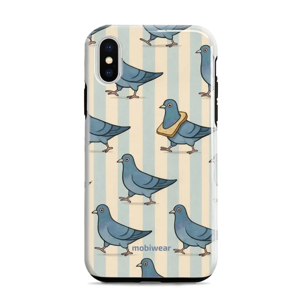 Etui ochronne do iPhone Xr, Mobiwear Elite Pro, błękitne gołębie