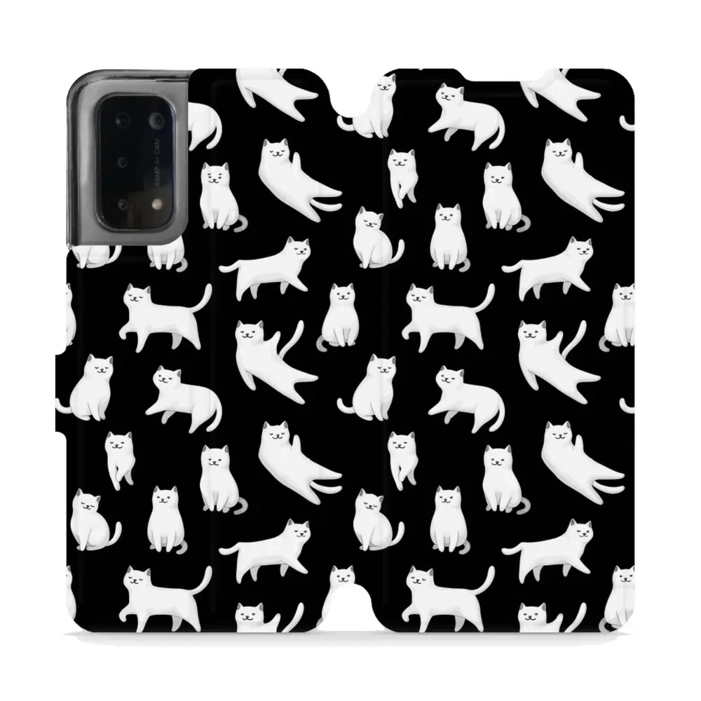 Etui z klapką do Oppo A54 5G, Mobiwear Book, kotki luna
