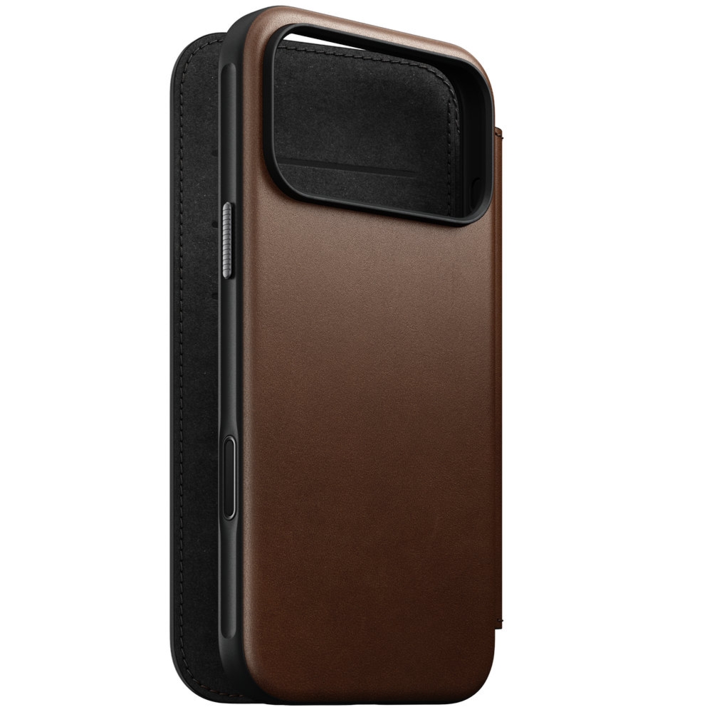 Etui z klapką Nomad Modern Leather Folio do MagSafe, do iPhone 18 Pro Max / 17 Pro Max, brązowe