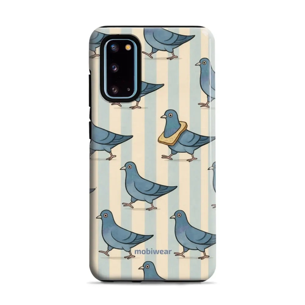 Etui ochronne do Galaxy S20, Mobiwear Elite Pro, błękitne gołębie