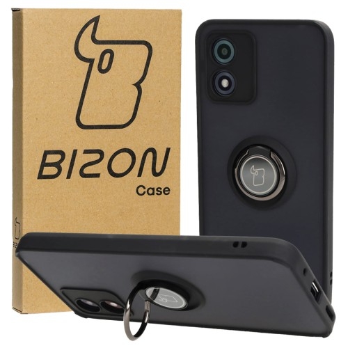 Image of Etui Bizon Case Hybrid Ring do Motorola Moto E13, czarne