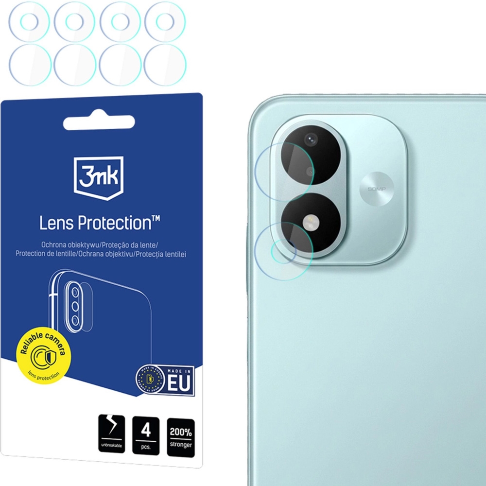 Osłona na aparat 3mk Lens Protection do Xiaomi Redmi Note 17 4G/5G, 4 zestawy