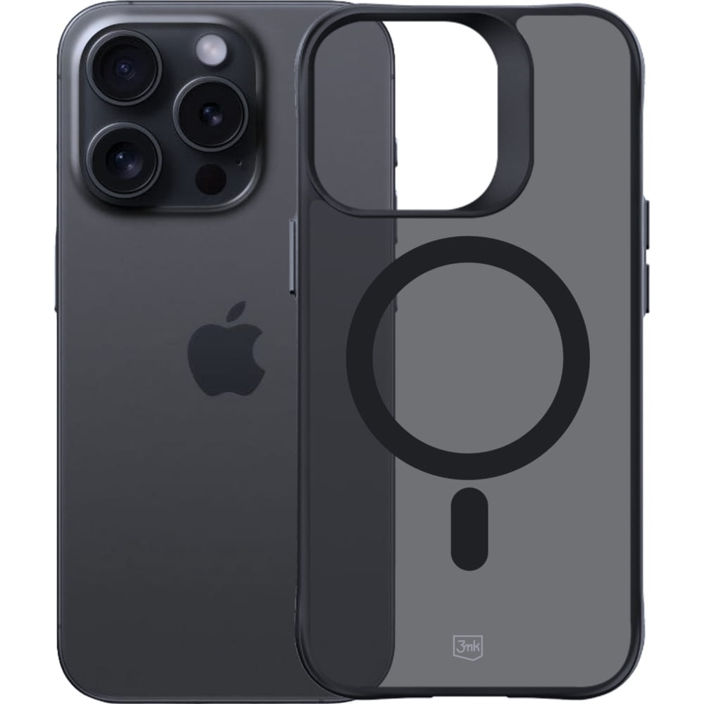 OUTLET: Etui 3mk Smoke MagCase do MagSafe do iPhone 15 Pro Max, czarne