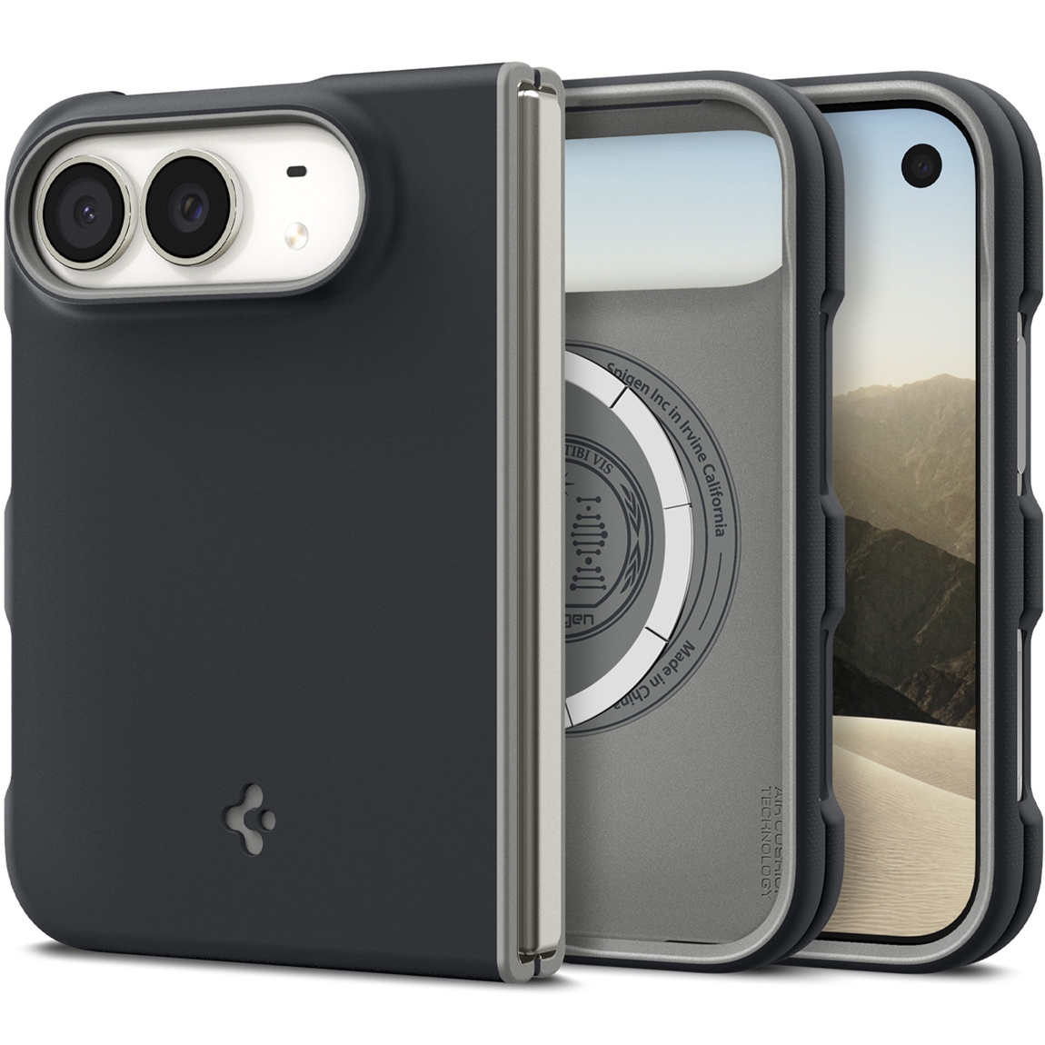 Etui Spigen Nano Pop Mag do MagSafe do iPhone Duo, czarno-szare