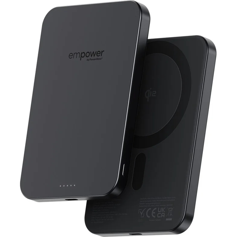 Powerbank indukcyjny 5000mAh do MagSafe, USB-C 20W, Qi2, Empower Bank, kabel w zestawie, czarny