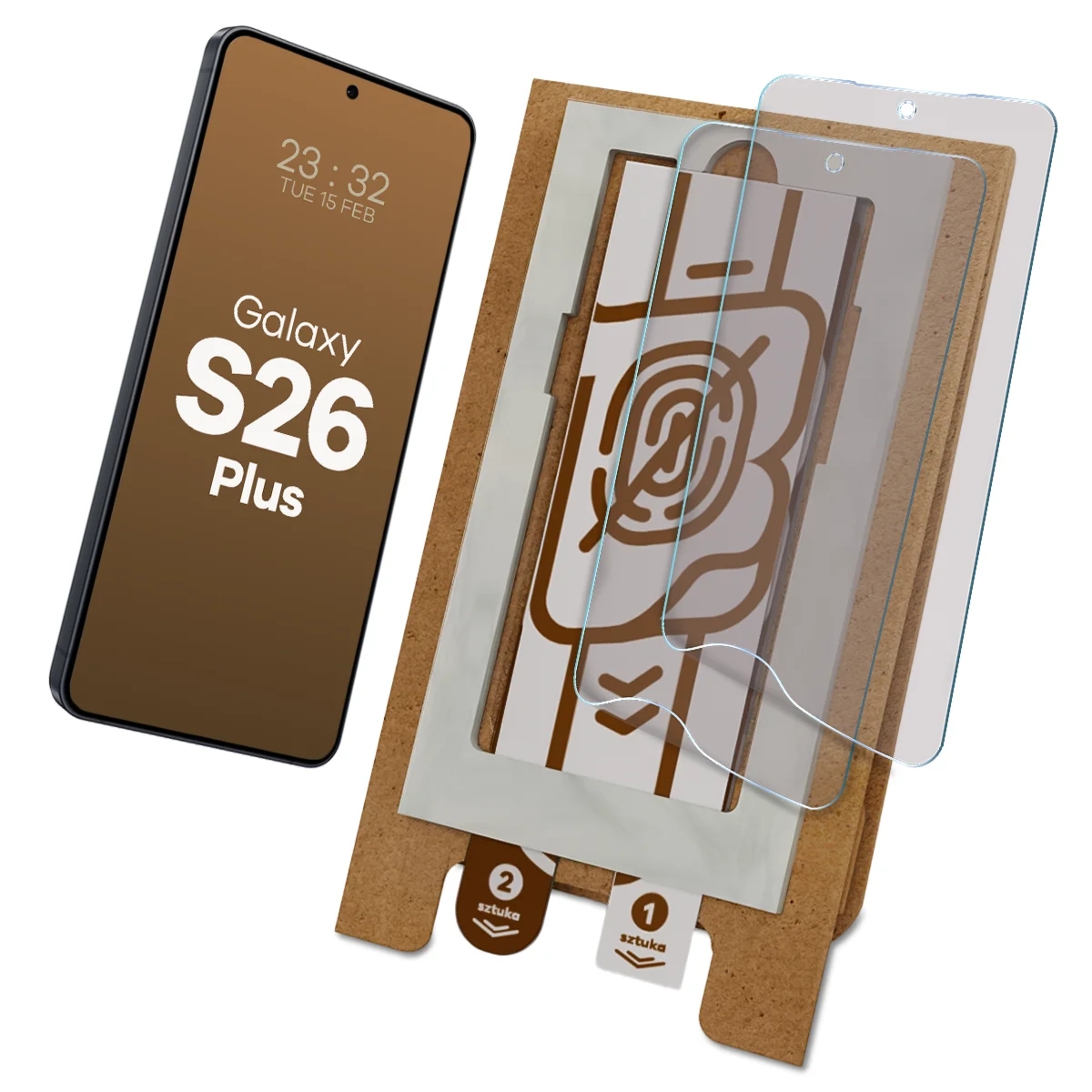 2x Folia matowa z eko aplikatorem Bizon Eplikator Film Matte do Galaxy S26 Plus