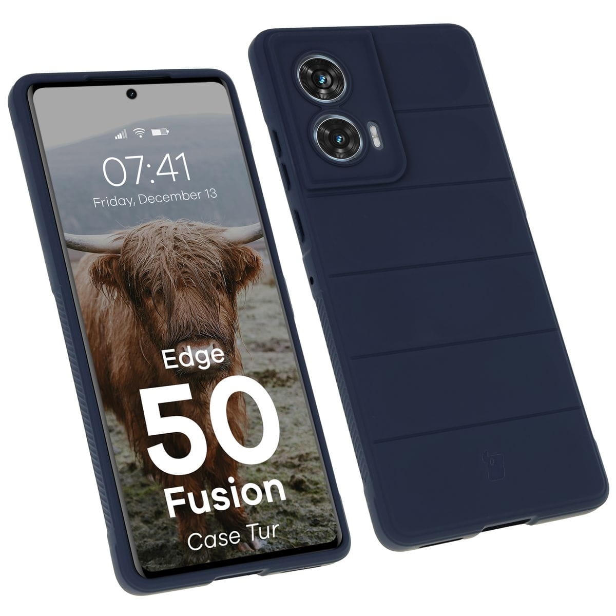 Image of Pancerne etui Bizon Case Tur do Motorola Edge 50 Fusion, granatowe