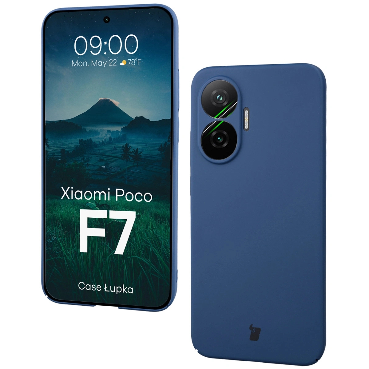 Etui Bizon Case Łupka do Xiaomi POCO F7, niebieskie