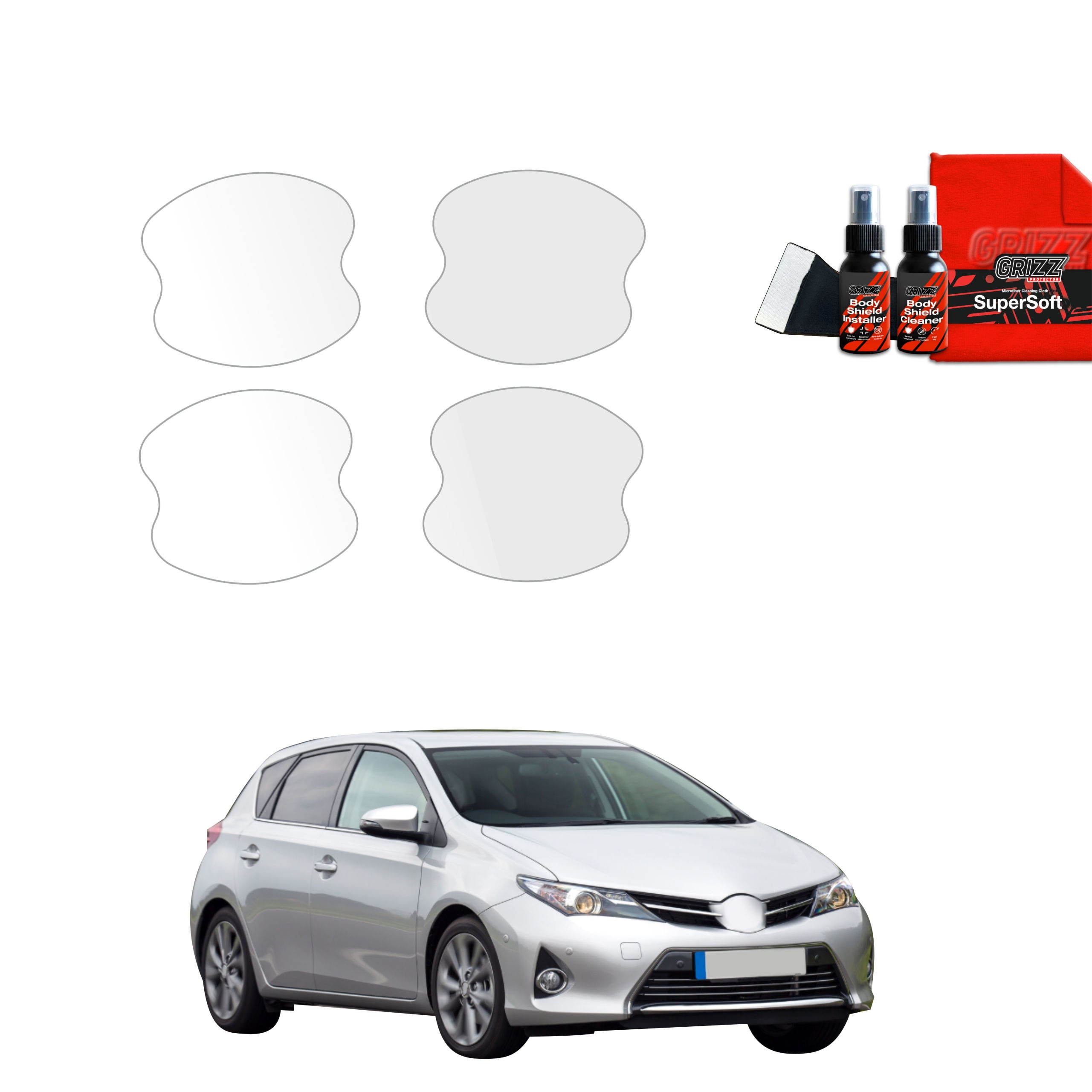 4w1 Bezbarwna folia ochronna Grizz Protector pod klamki Toyota Auris (2012-2015)