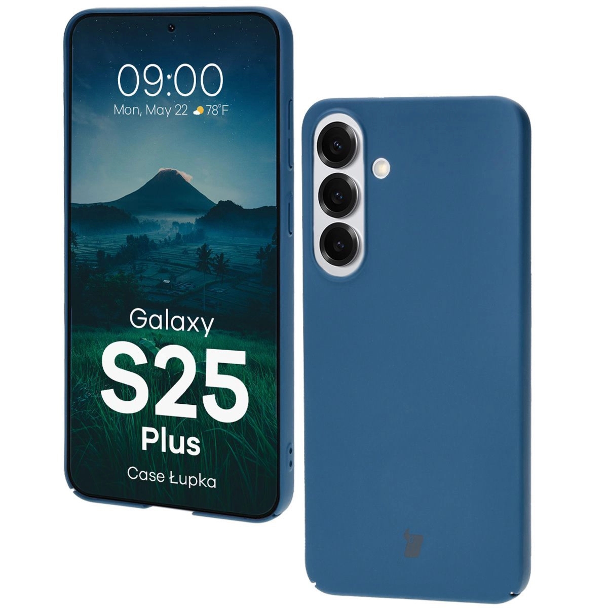 Etui Bizon Case Łupka do Galaxy S25 Plus, niebieskie