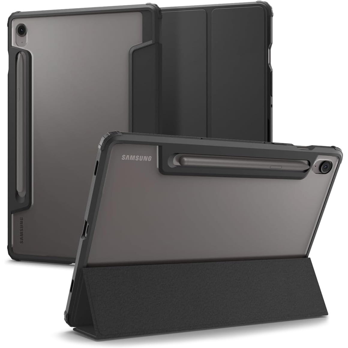 OUTLET: Etui Spigen Ultra Hybrid Pro do Galaxy Tab S10 FE / S9, czarno-przezroczyste