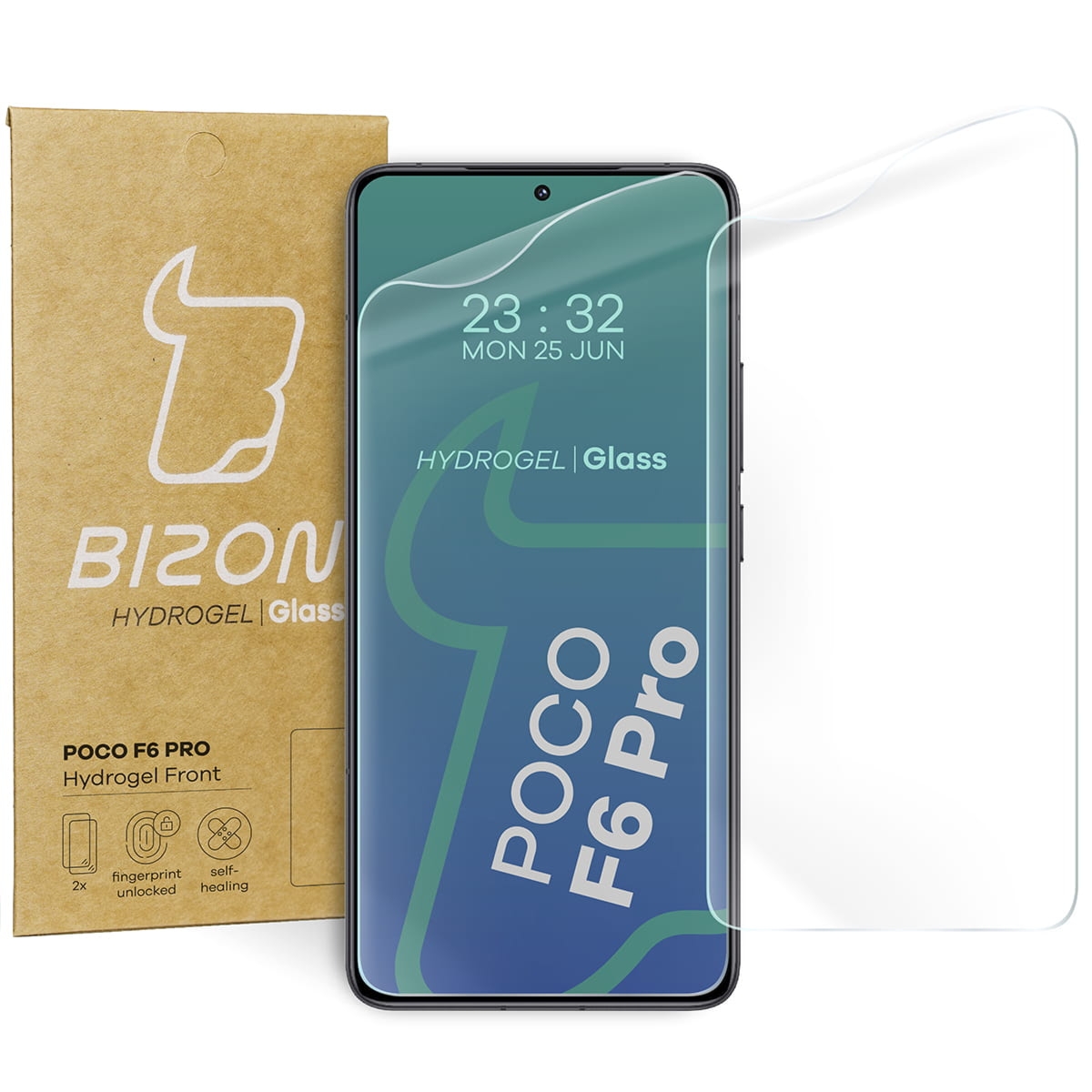 Folia hydrożelowa na ekran Bizon Film Hydrogel Front Duo do Xiaomi Poco F6 Pro, 2 sztuki
