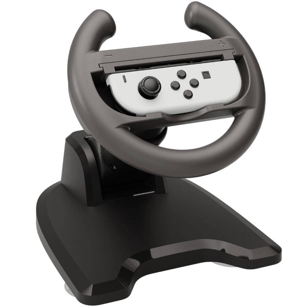 OUTLET: Podstawka z uchwytem do Joy-Con YAXO Racing Set do Nintendo Switch 2 / Switch 1, czarna