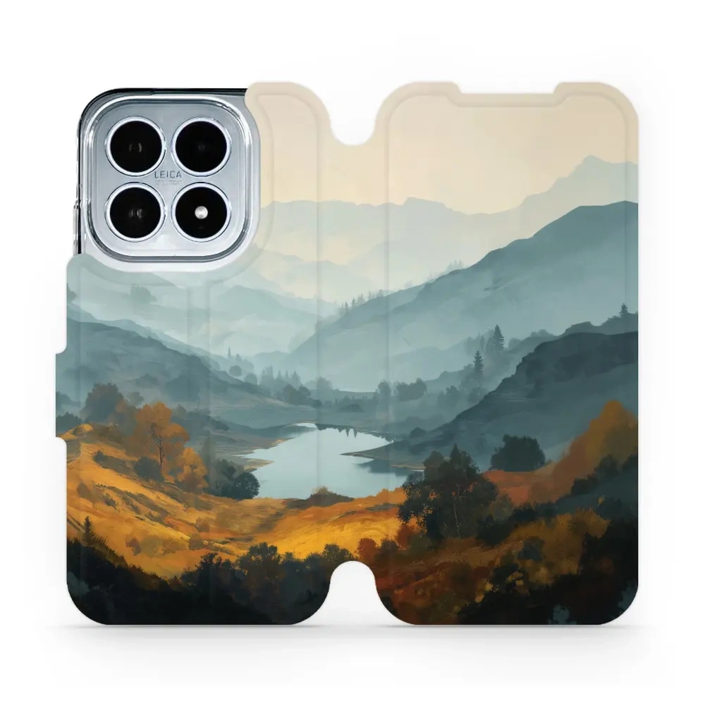 Etui z klapką do Xiaomi 17, Mobiwear Book, jezioro w dolinie