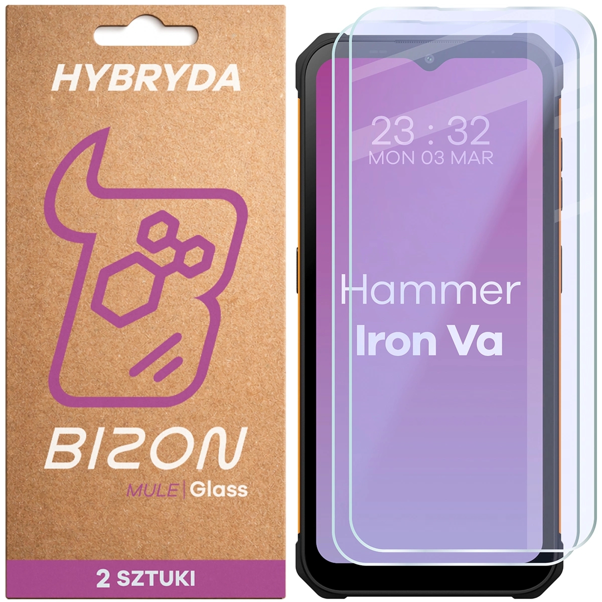 Elastyczne szkło hybrydowe Bizon Hybrid Mule Duo do HAMMER Iron Va, 2 sztuki