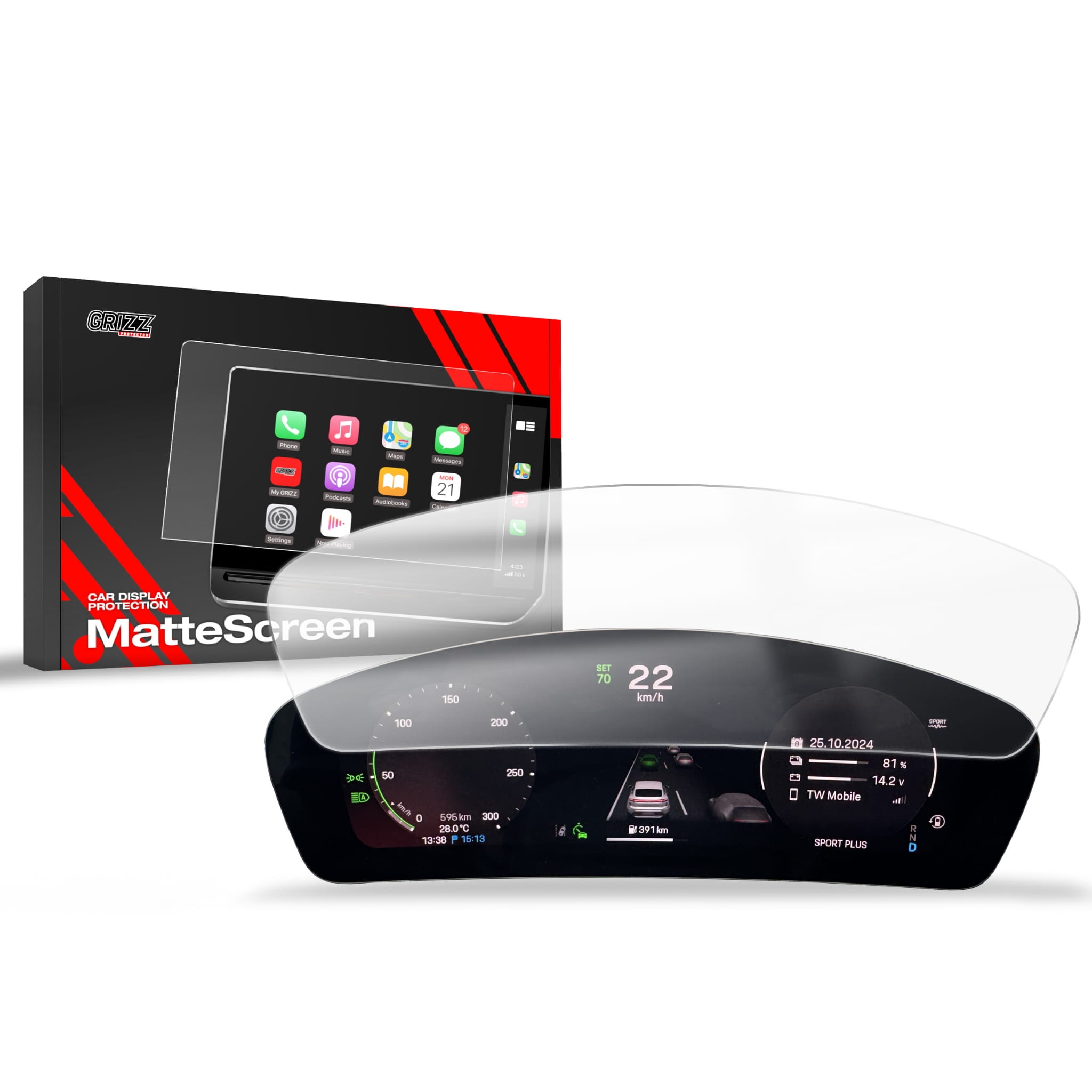 Image of Folia matowa Grizz Protector do Porsche Macan 4 Virtual Cockpit (2025)
