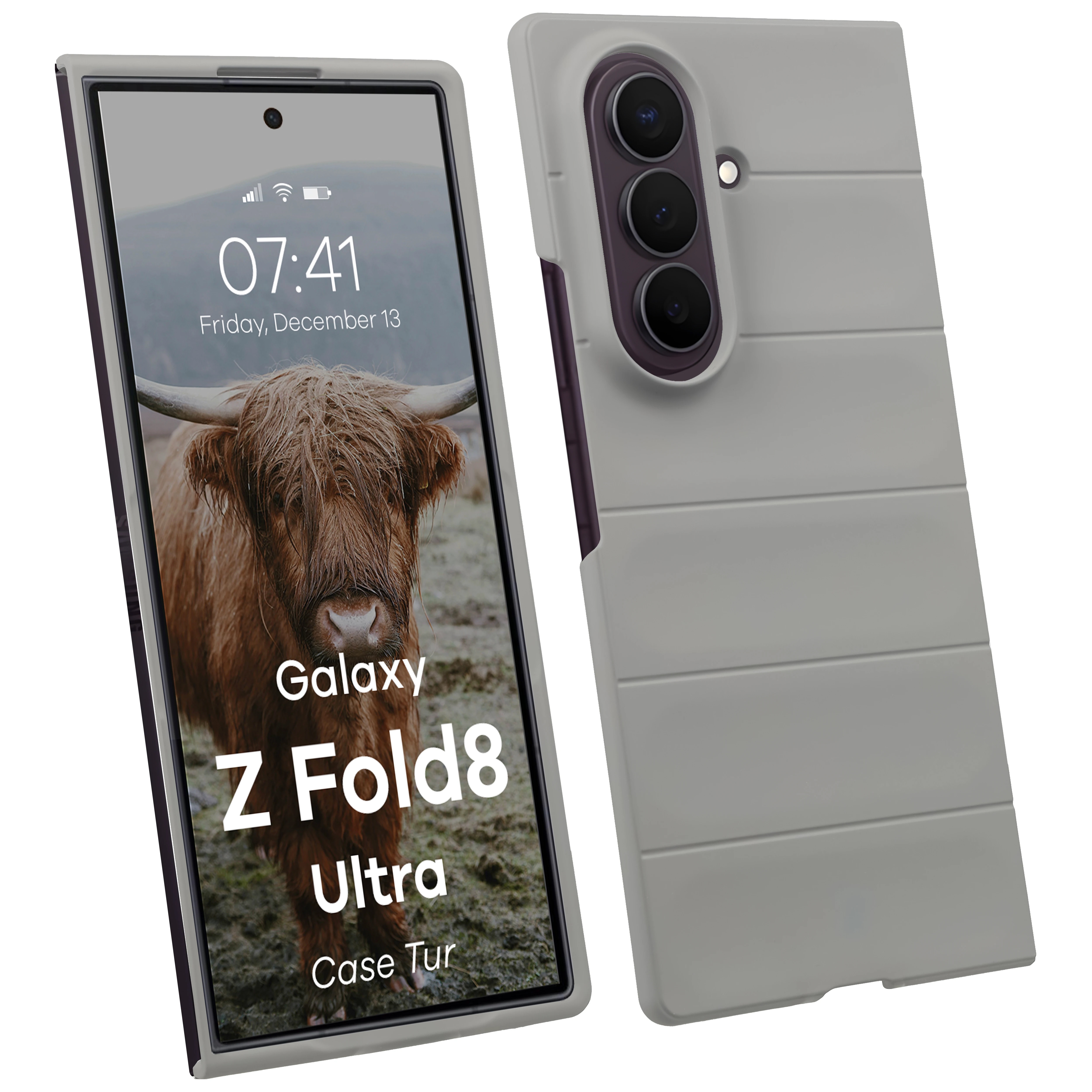 Pancerne etui Bizon Case Tur do Galaxy Z Fold8 Ultra, jasnoszare