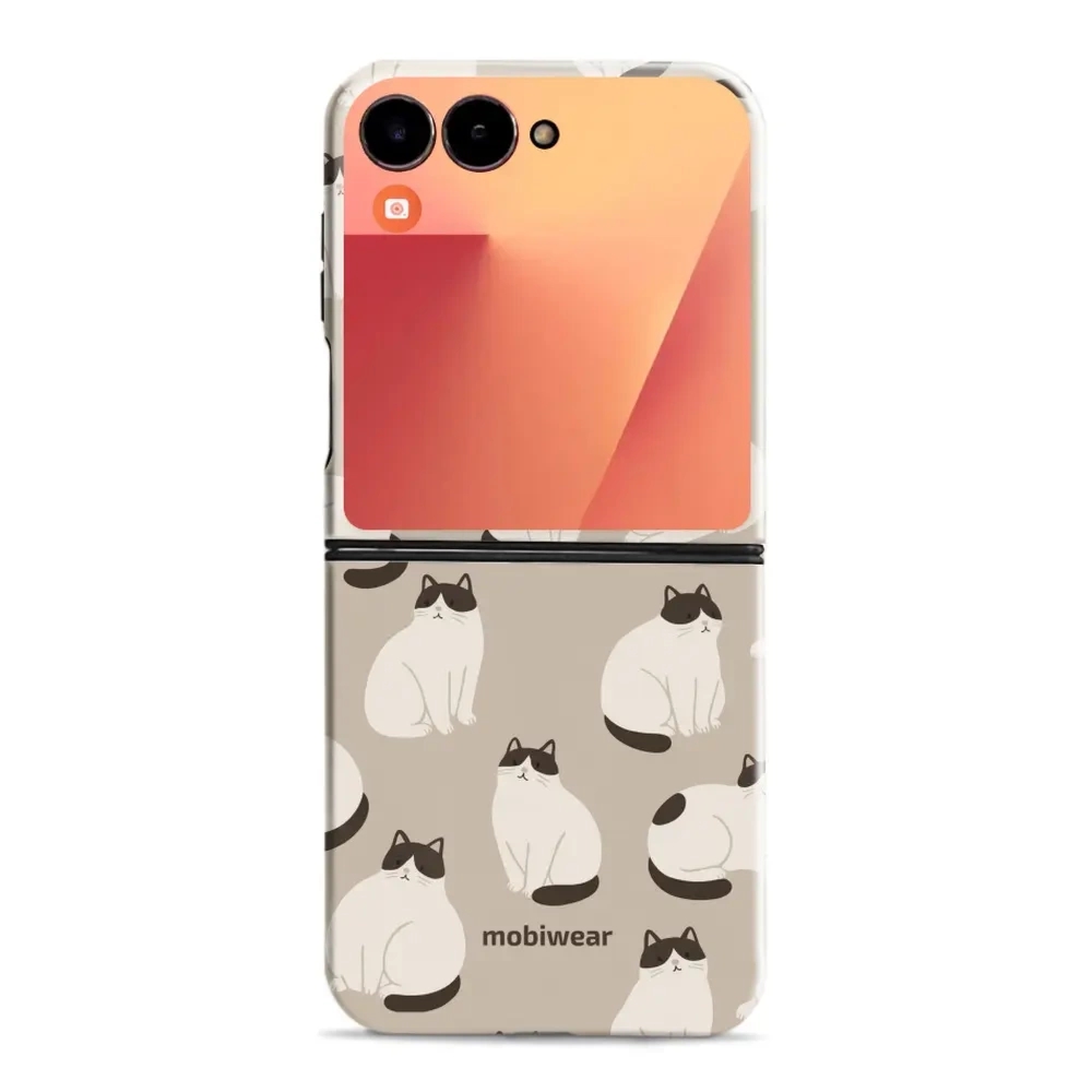 Etui ochronne do Galaxy Z Flip7, Mobiwear Elite Pro, kawa miau