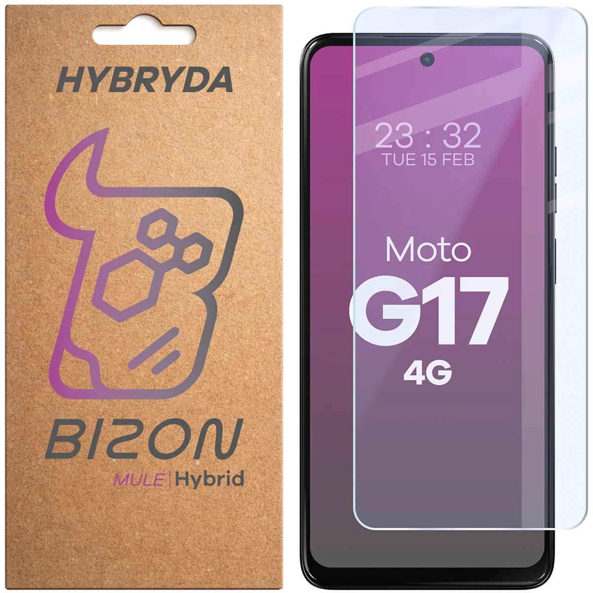Elastyczne szkło hybrydowe Bizon Hybrid Mule do Motorola Moto G17