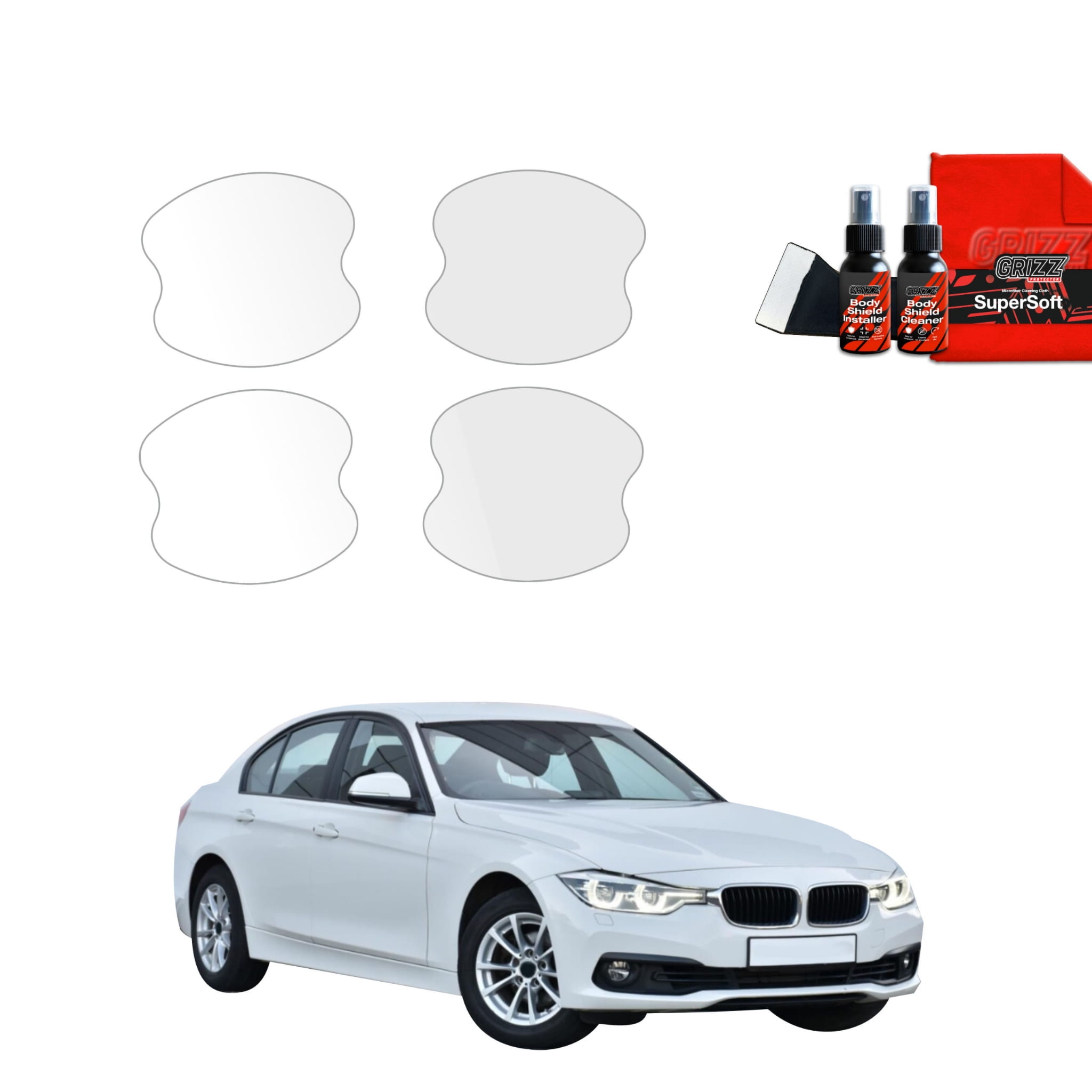 4w1 Folia ochronna pod klamki Grizz Protector do BMW 3 F30 Sedan LCI (2015-2018)