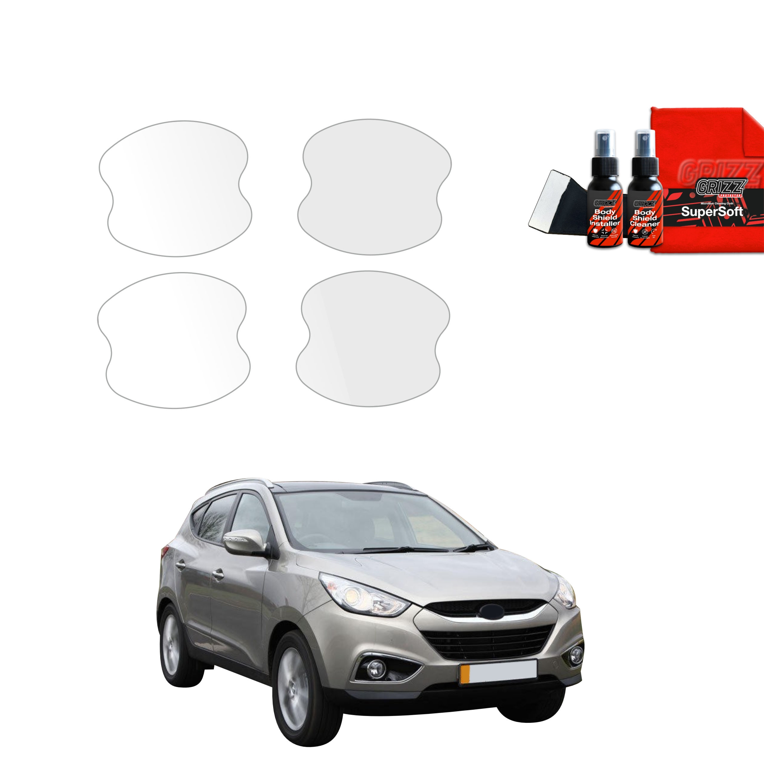 4w1 Bezbarwna folia ochronna Grizz Protector pod klamki Hyundai ix35 (2009-2013)