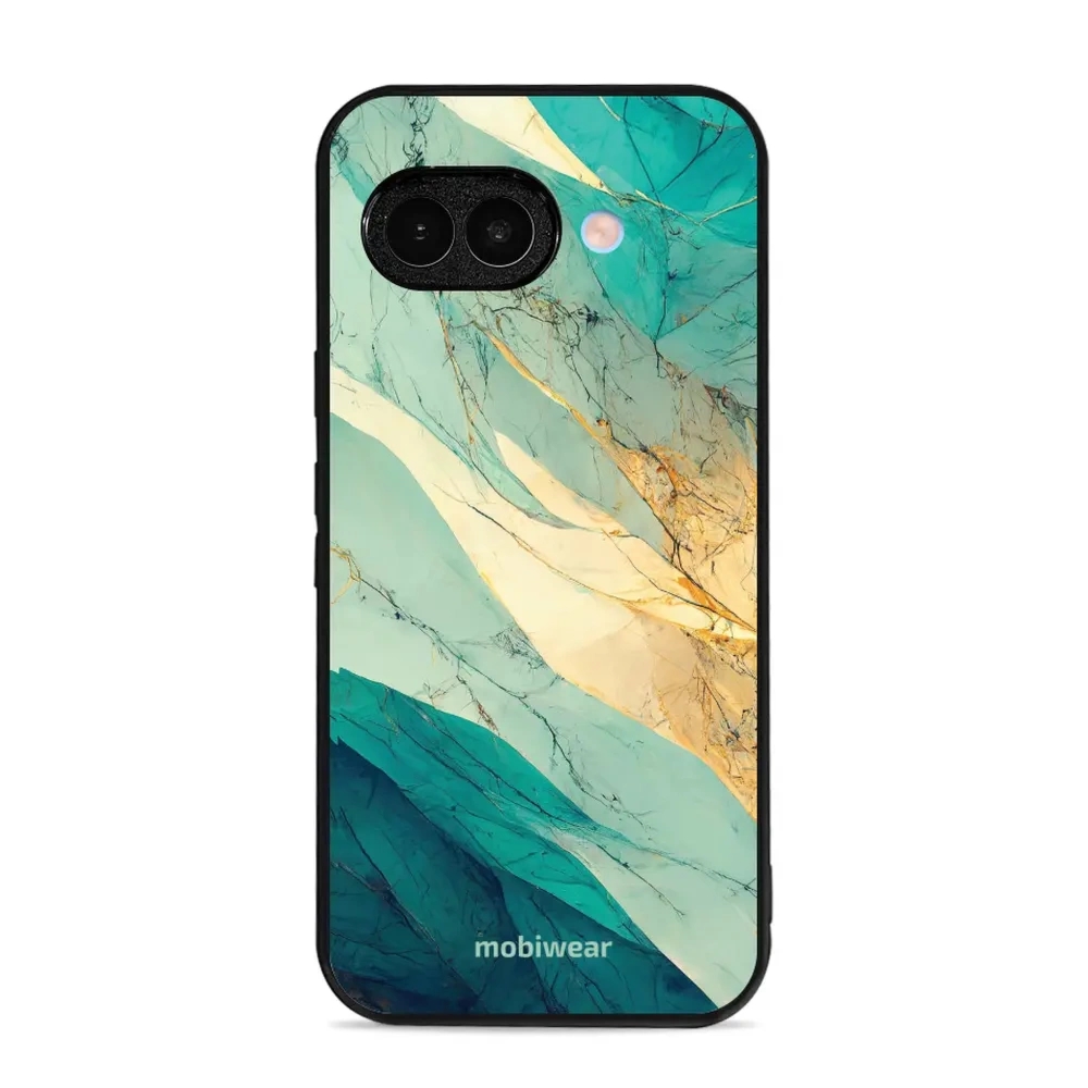 Etui ochronne do Google Pixel 9a, Mobiwear Glossy Case, turkusowy marmur