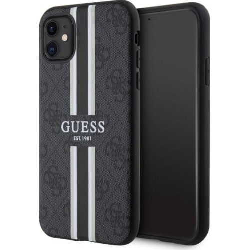 Image of Etui Guess hardcase 4G Printed Stripes MagSafe do iPhone 11/ XR, czarne