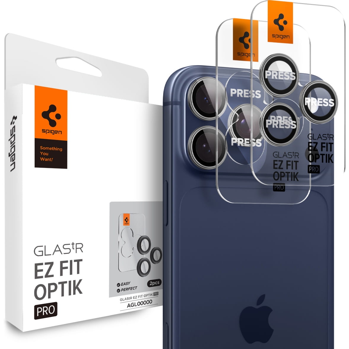 Szkło na aparat Spigen Glas.tR Ez Fit Optik Pro 2-Pack do iPhone 17 Pro Max – 14 Pro, czarno-szare