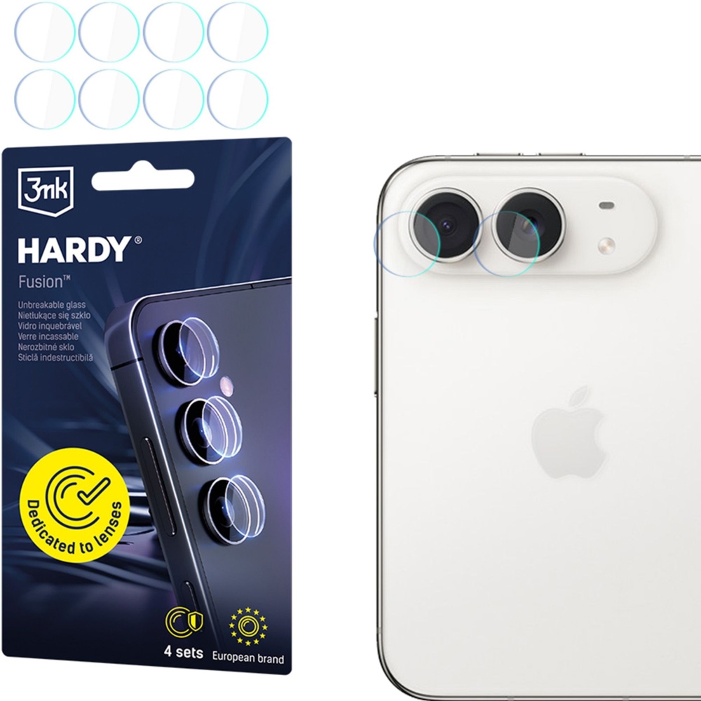 4x Szkło hybrydowe na soczewki aparatu, 3mk Hardy Fusion Lens Protection do iPhone Duo