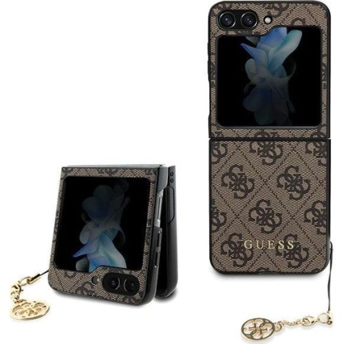 Image of Etui Guess 4G Charms Collection do Galaxy Z Flip 5, brązowe