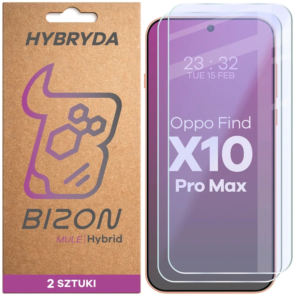 Elastyczne szkło hybrydowe Bizon Hybrid Mule Duo do OPPO Find X10 Pro Max, 2 sztuki
