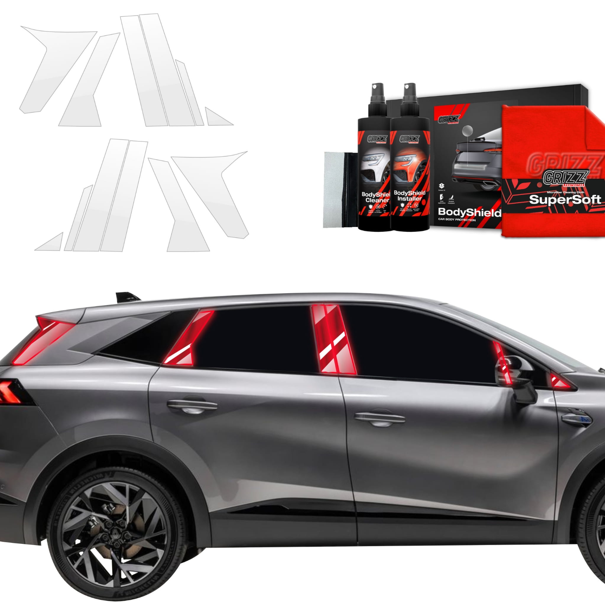 12w1 Folia ochronna Grizz Protector na słupki do Renault Symbioz (2024-2026)