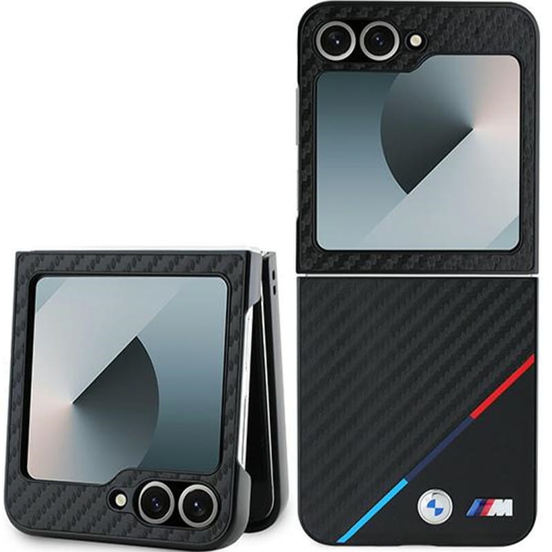 Image of Etui BMW Hardcase Carbon Tricolor Line do Galaxy Z Flip7 FE / Z Flip6, czarne