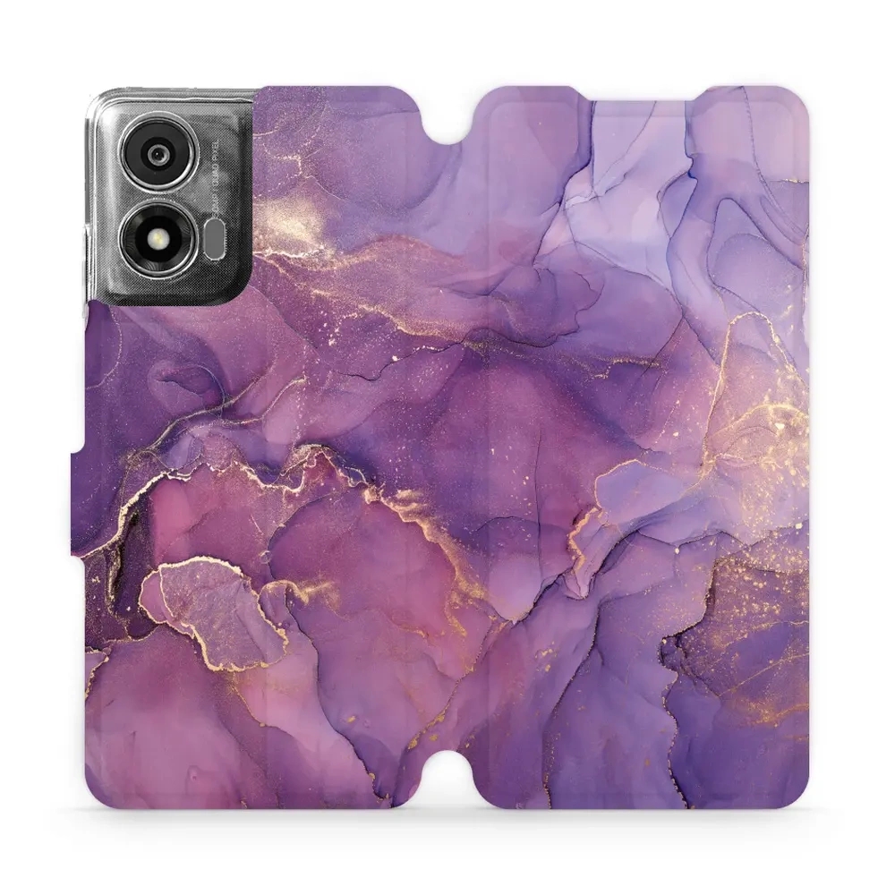 Image of Etui z klapką do Motorola Moto E14, Mobiwear Book, fioletowe