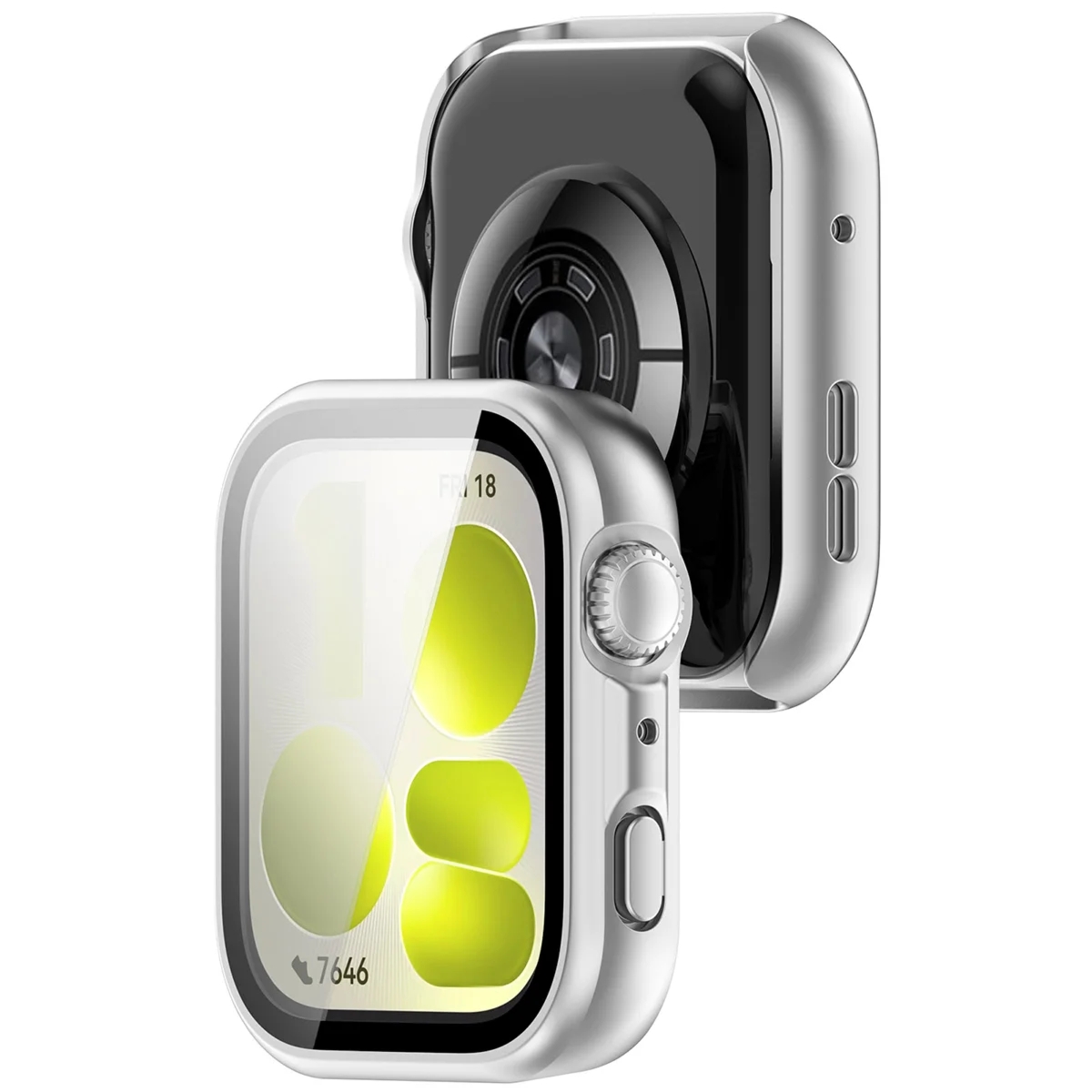 Etui ze szkłem do zegarka Bizon Case Watch Adamo do Huawei Watch Fit 5, matowe srebrne