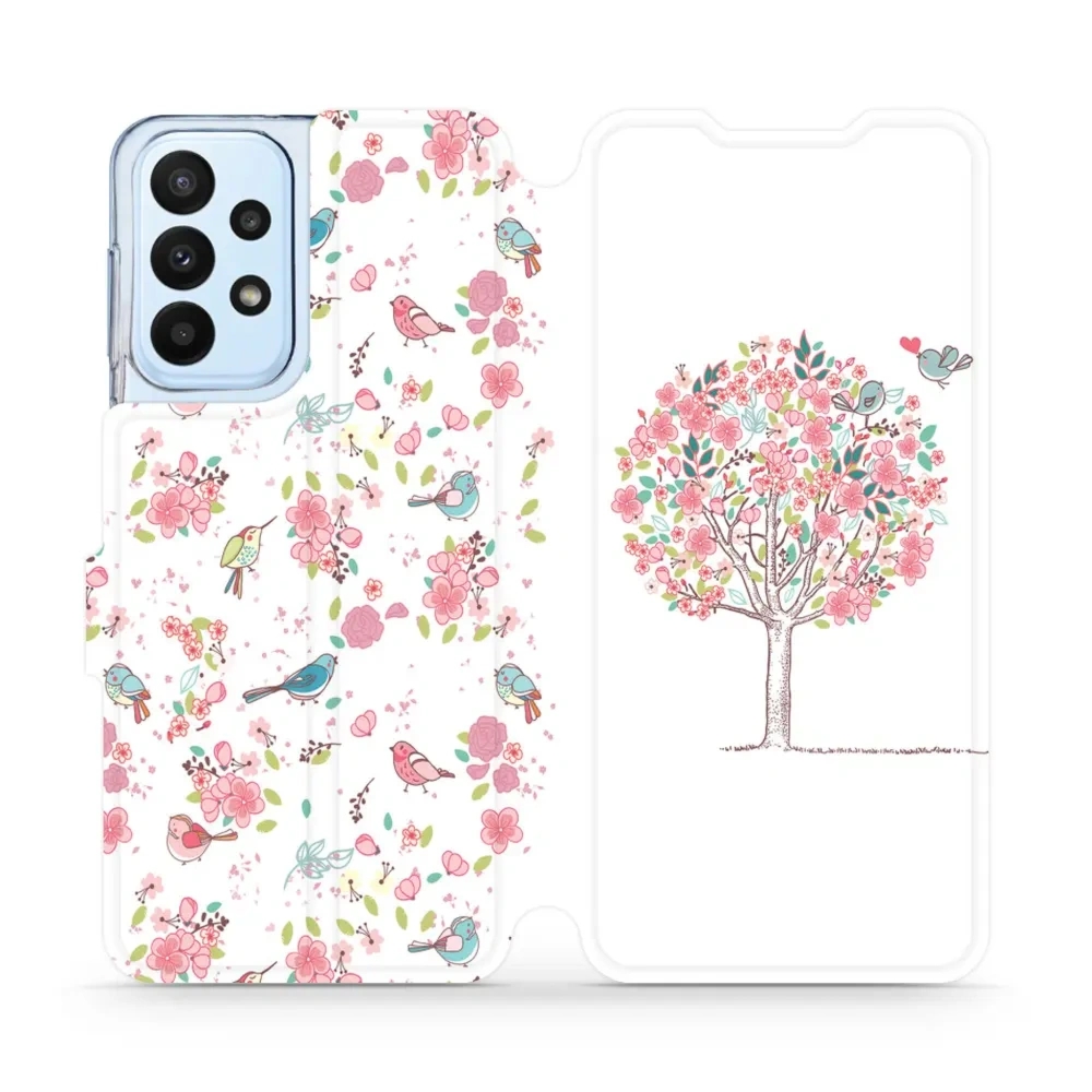 Etui z klapką do Galaxy A23 4G, Mobiwear Book, różowy gaj