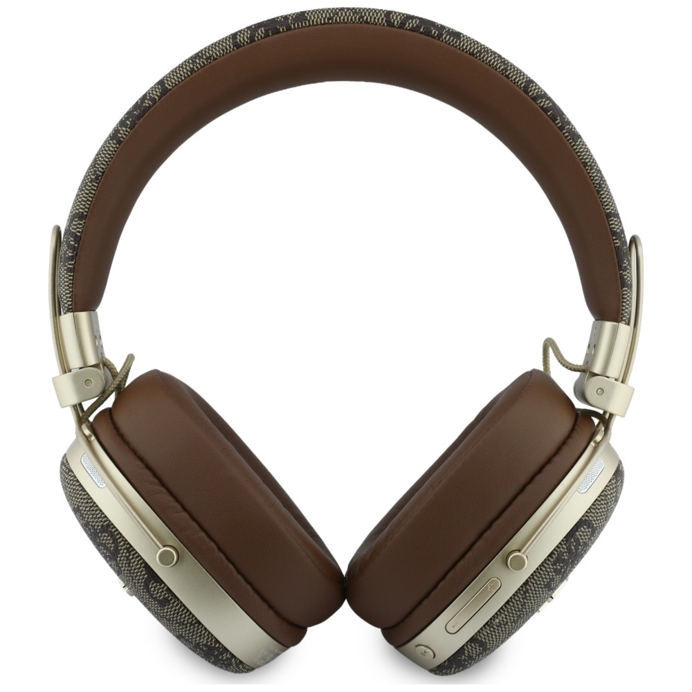 Bezprzewodowe słuchawki nauszne Guess ENC Metal 4G Script Logo Bluetooth 5.4, brązowe