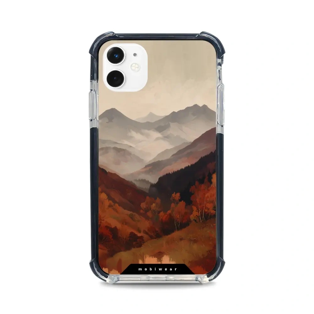 Etui ochronne do iPhone 11 do MagSafe, Mobiwear Elite Bumper, mglista dolina w górach