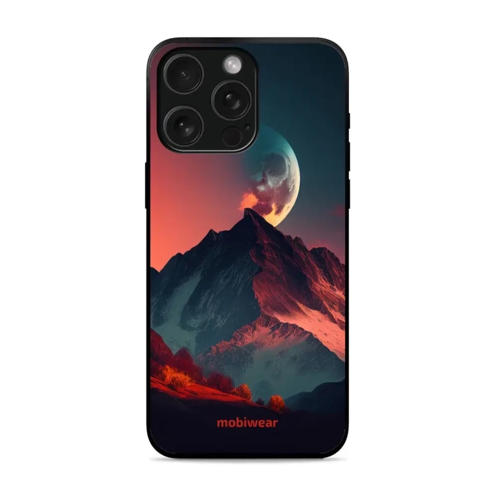 Etui ochronne do iPhone 15 Pro, Mobiwear Glossy Case, górski zmierzch