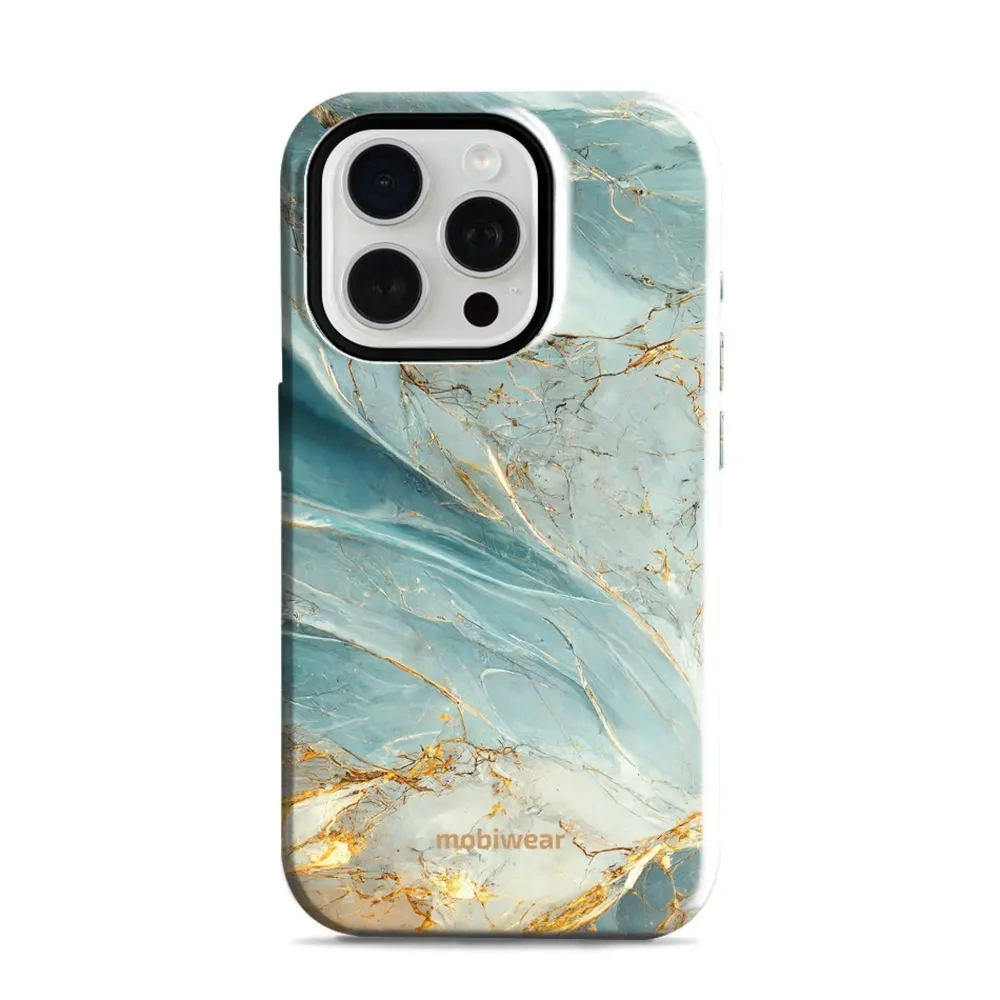 Etui ochronne do iPhone 15 Pro, Mobiwear Elite Pro, żyła lazuru