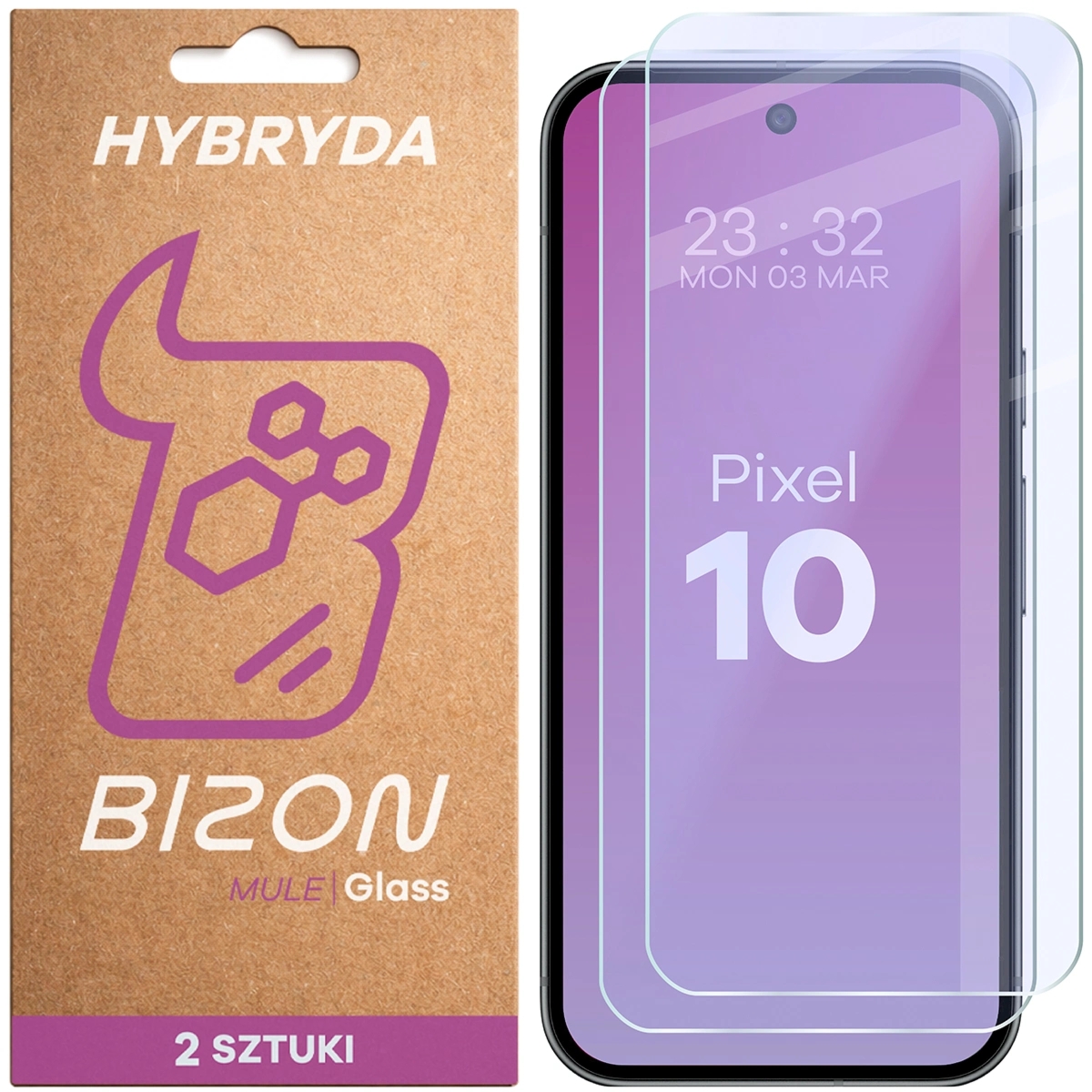 Elastyczne szkło hybrydowe Bizon Hybrid Mule Duo do Google Pixel 10, 2 sztuki